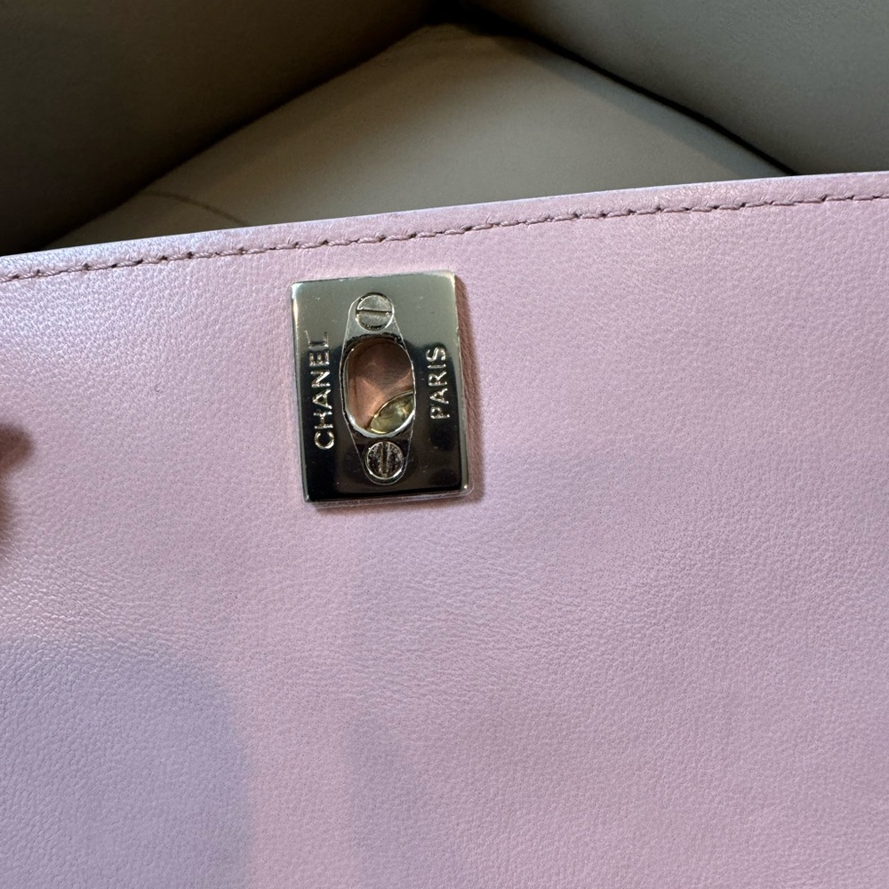 sold x Chanel Tweed & Pink Lambskin Classic Flap Bag - Picture 14 of 16